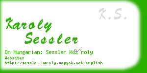 karoly sessler business card